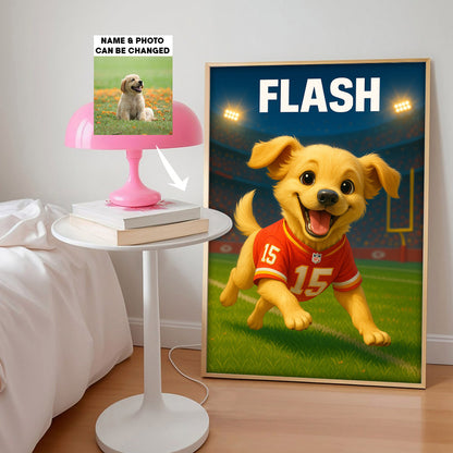 NFL All Team Cute Pet Poster Upload Any Photo Custom Name Choose Team You Love Gift For Fan
