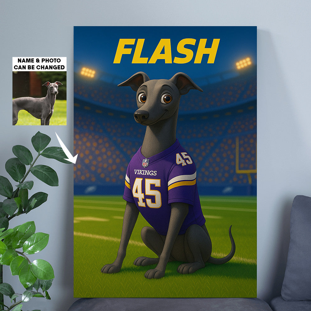 NFL All Team Cute Pet Poster Upload Any Photo Custom Name Choose Team You Love Gift For Fan