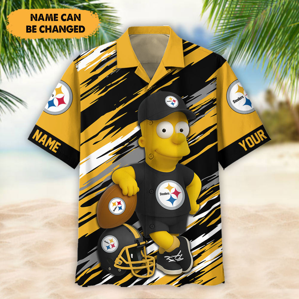 NFL And Cartoon Character Simps Hawaiian Shirt Custom Name Best Gift For Fan 21