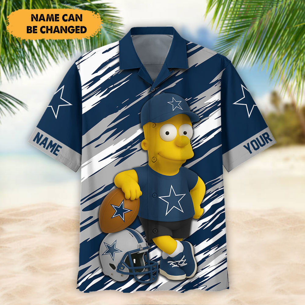 NFL And Cartoon Character Simps Hawaiian Shirt Custom Name Best Gift For Fan 09