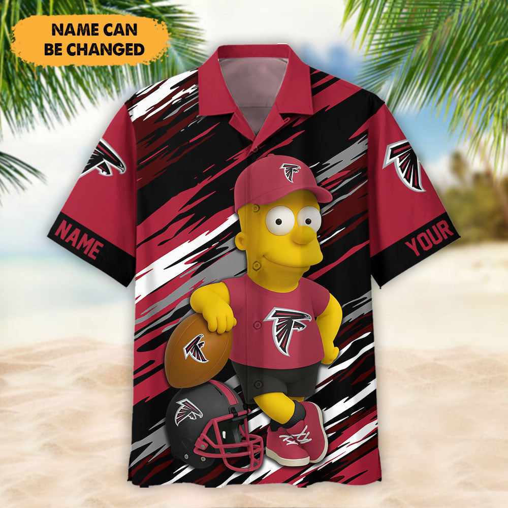 NFL And Cartoon Character Simps Hawaiian Shirt Custom Name Best Gift For Fan 12
