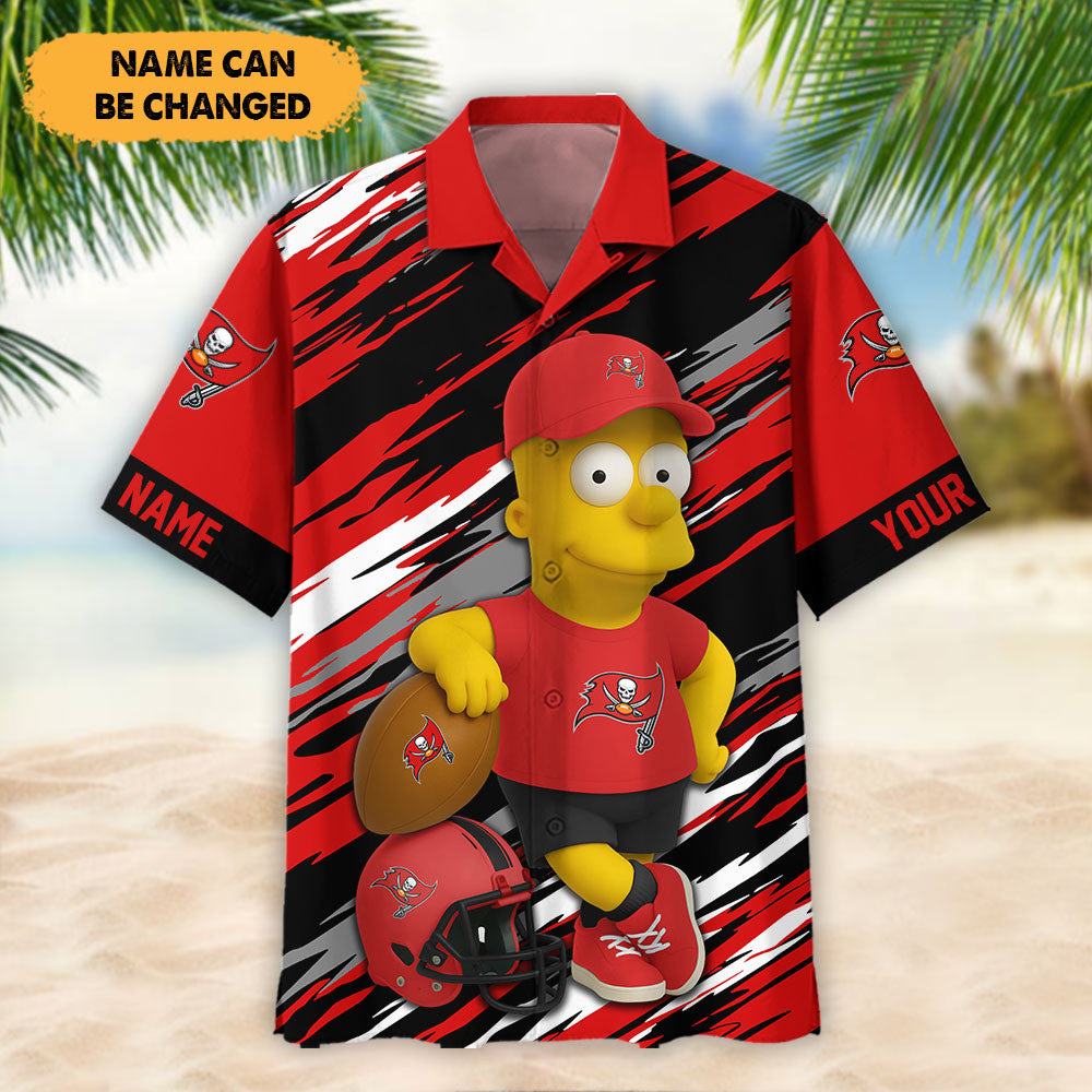 NFL And Cartoon Character Simps Hawaiian Shirt Custom Name Best Gift For Fan 22