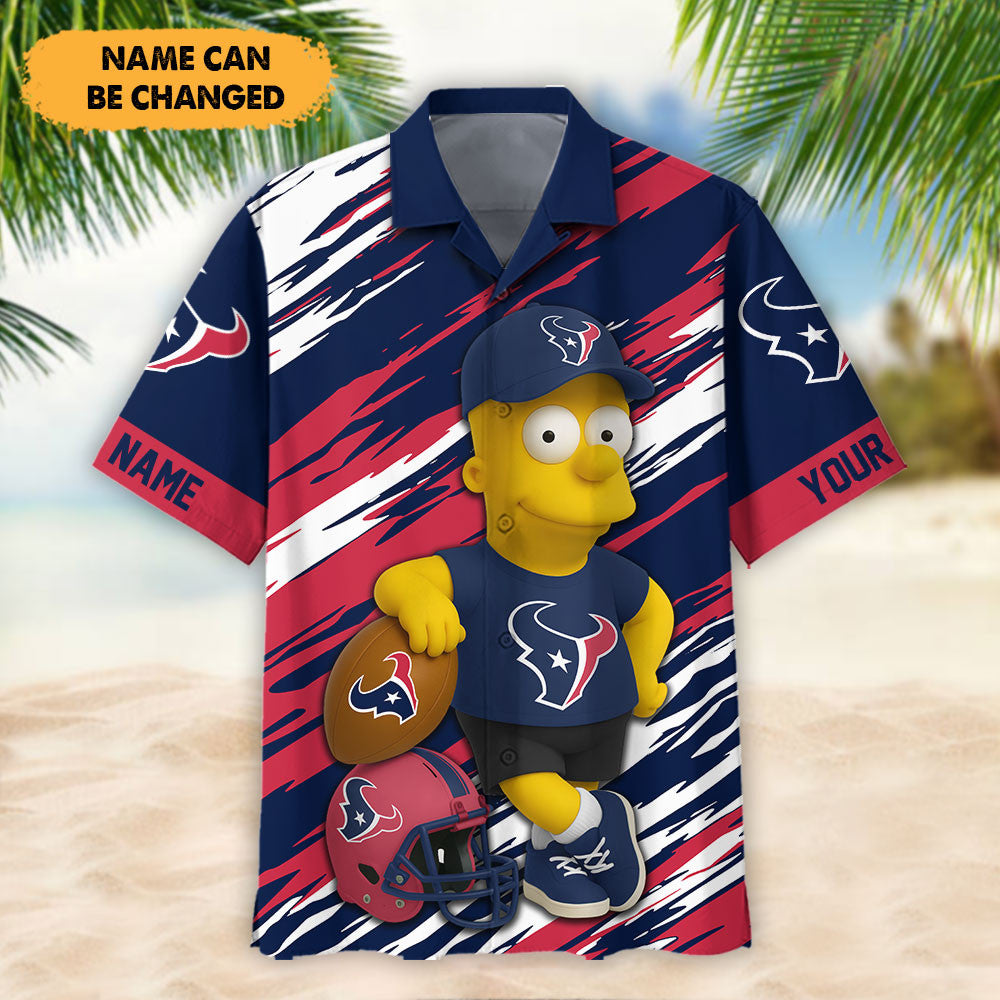 NFL And Cartoon Character Simps Hawaiian Shirt Custom Name Best Gift For Fan 23