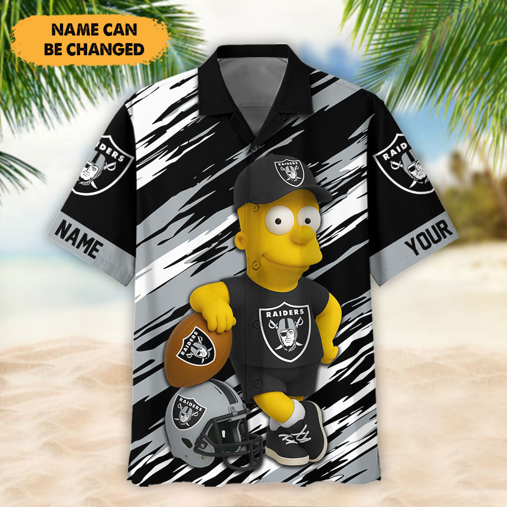 NFL And Cartoon Character Simps Hawaiian Shirt Custom Name Best Gift For Fan 17
