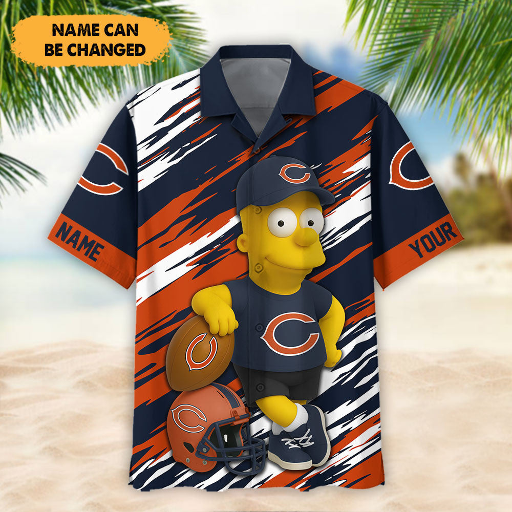 NFL And Cartoon Character Simps Hawaiian Shirt Custom Name Best Gift For Fan 02