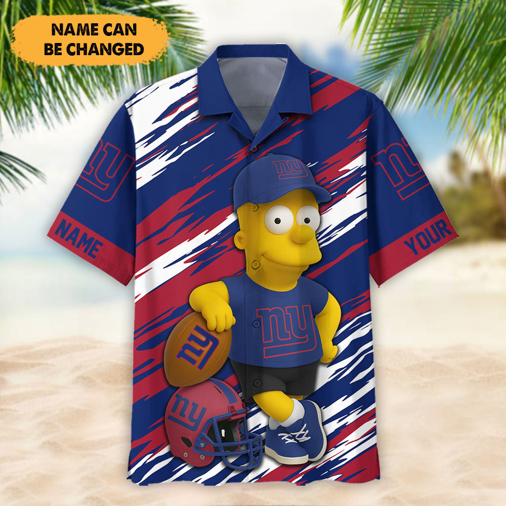 NFL And Cartoon Character Simps Hawaiian Shirt Custom Name Best Gift For Fan 13