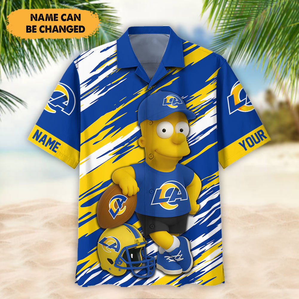 NFL And Cartoon Character Simps Hawaiian Shirt Custom Name Best Gift For Fan 18