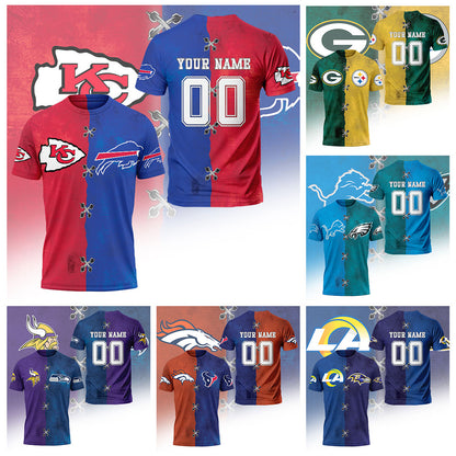 American Football US Team Tshirt Choose Any Team You Love And Custom Name Gift For Fans