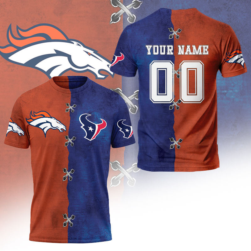 American Football US Team Tshirt Choose Any Team You Love And Custom Name Gift For Fans