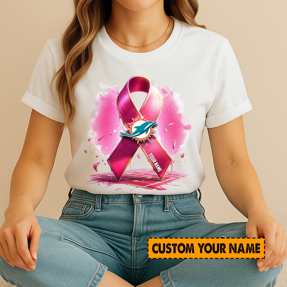 American Football Pink Cancer Shirt Custom Any Name Gift For Fan 02