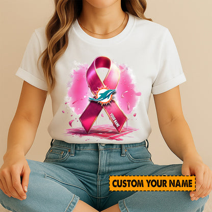 American Football Pink Cancer Shirt Custom Any Name Gift For Fan 02