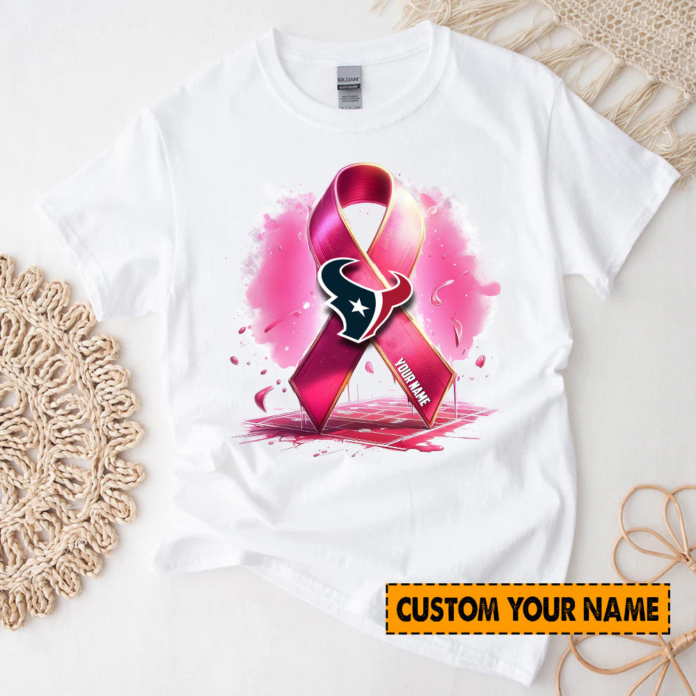 American Football Pink Cancer Shirt Custom Any Name Gift For Fan 09