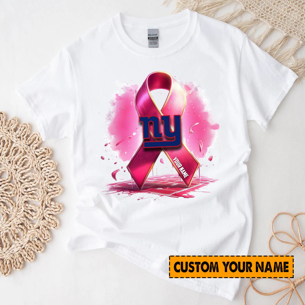 American Football Pink Cancer Shirt Custom Any Name Gift For Fan 18