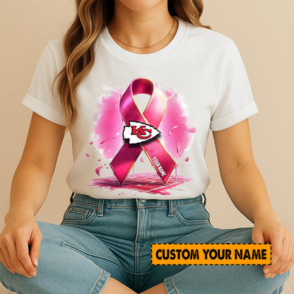 American Football Pink Cancer Shirt Custom Any Name Gift For Fan 14