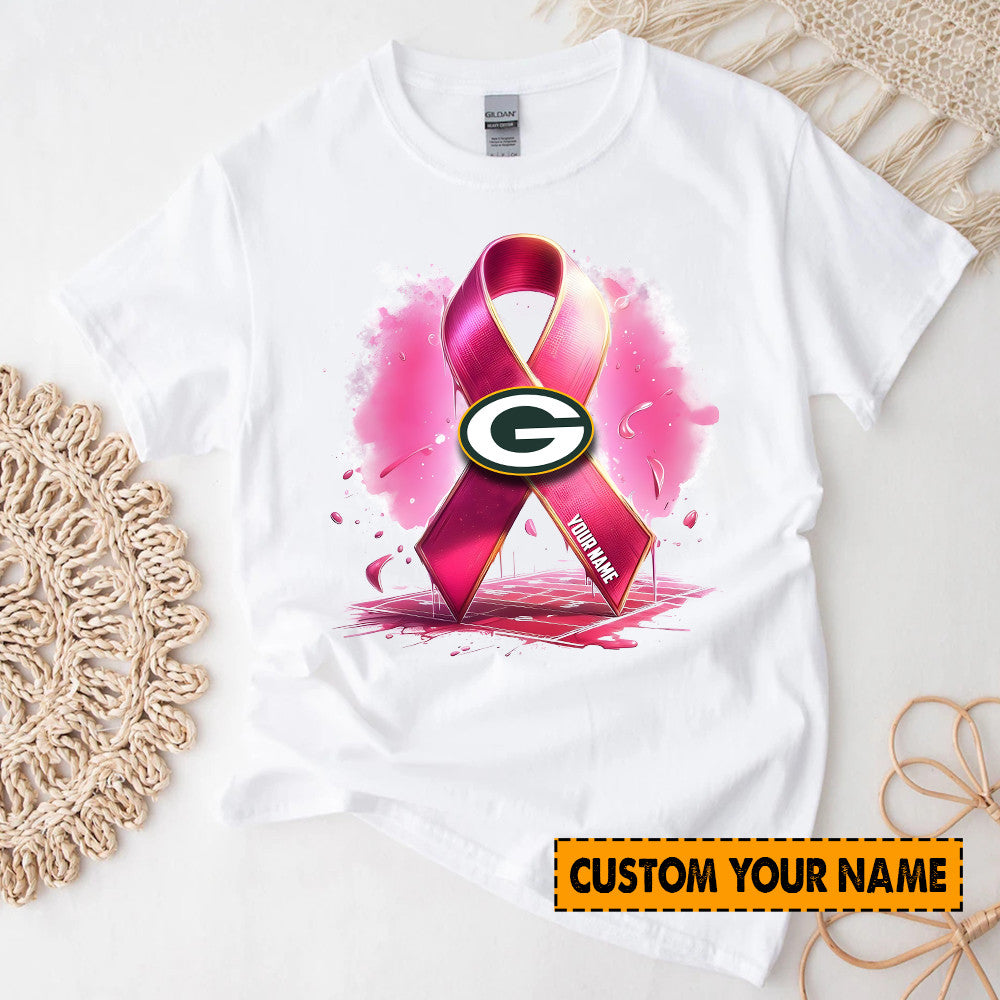 American Football Pink Cancer Shirt Custom Any Name Gift For Fan 23