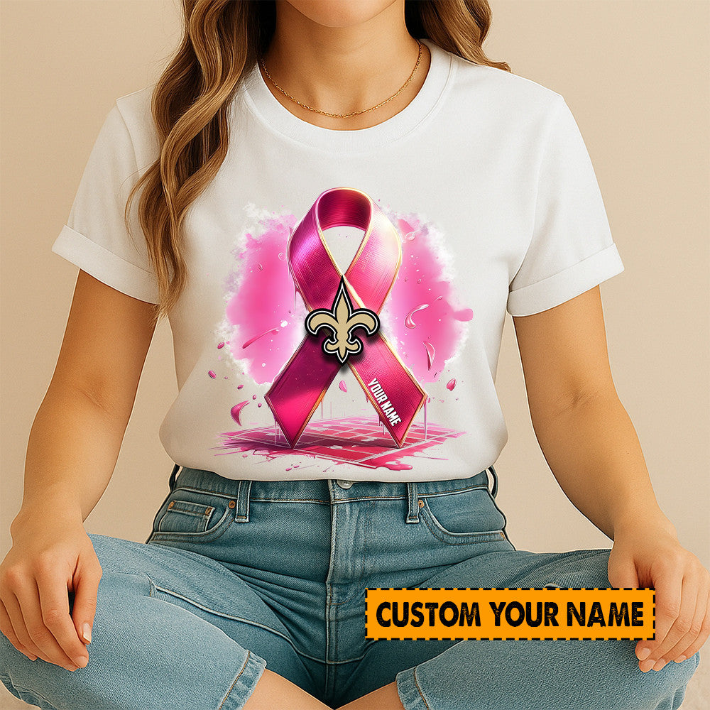 American Football Pink Cancer Shirt Custom Any Name Gift For Fan 27