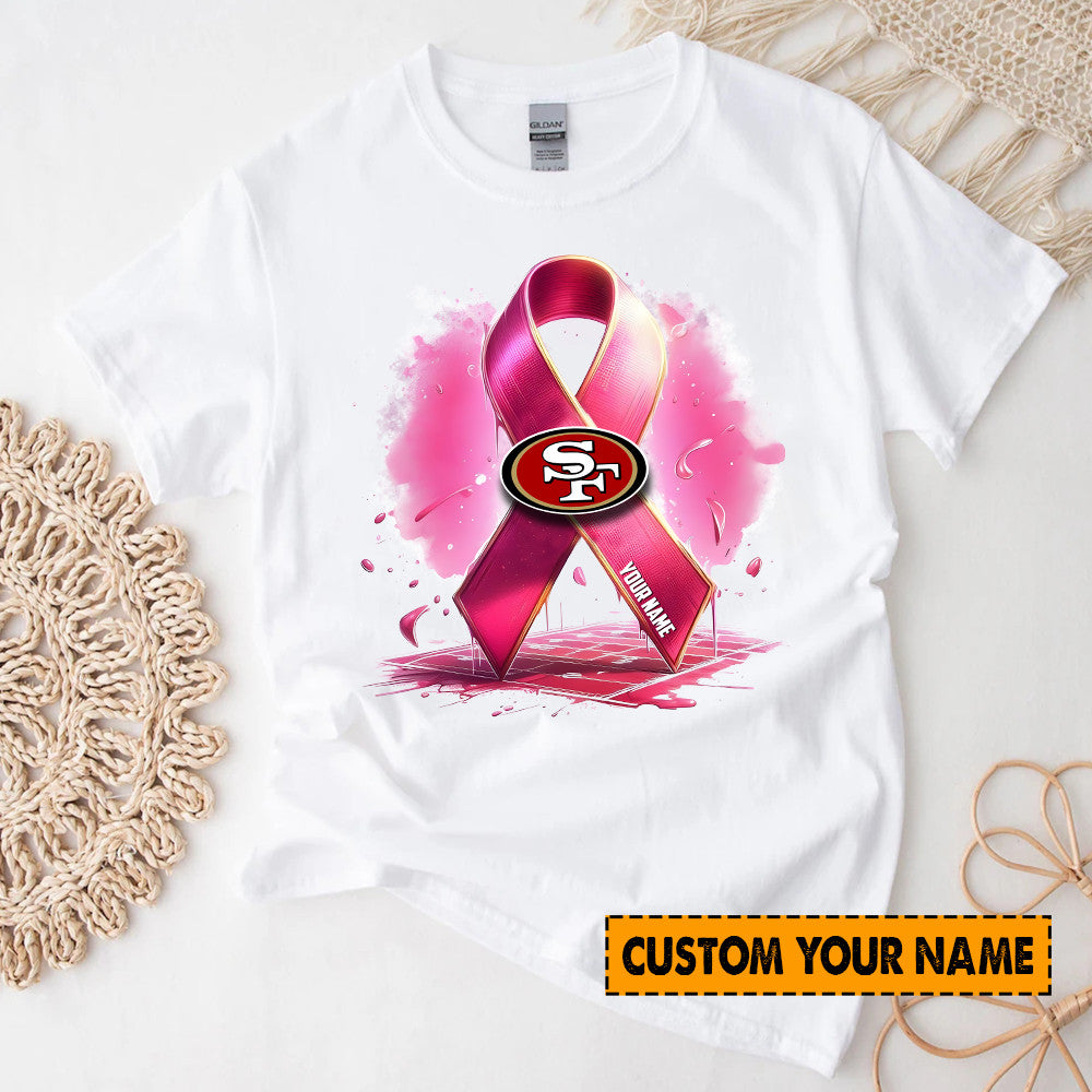 American Football Pink Cancer Shirt Custom Any Name Gift For Fan 31