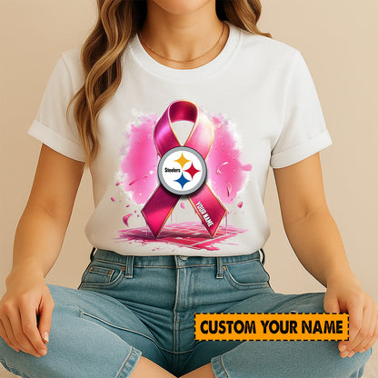 American Football Pink Cancer Shirt Custom Any Name Gift For Fan 08