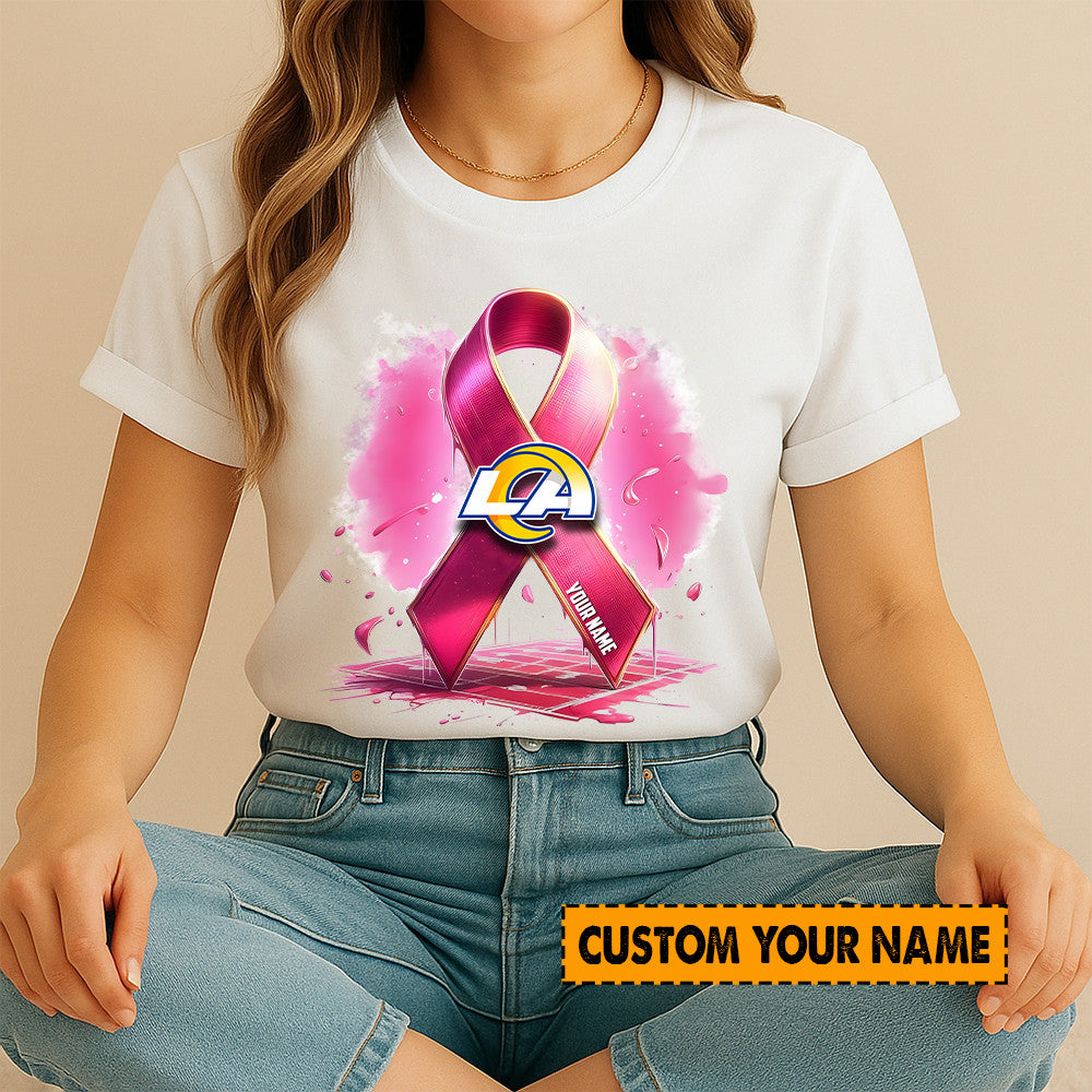 American Football Pink Cancer Shirt Custom Any Name Gift For Fan 30