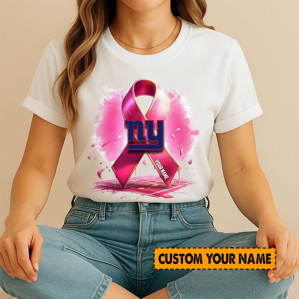 American Football Pink Cancer Shirt Custom Any Name Gift For Fan 26