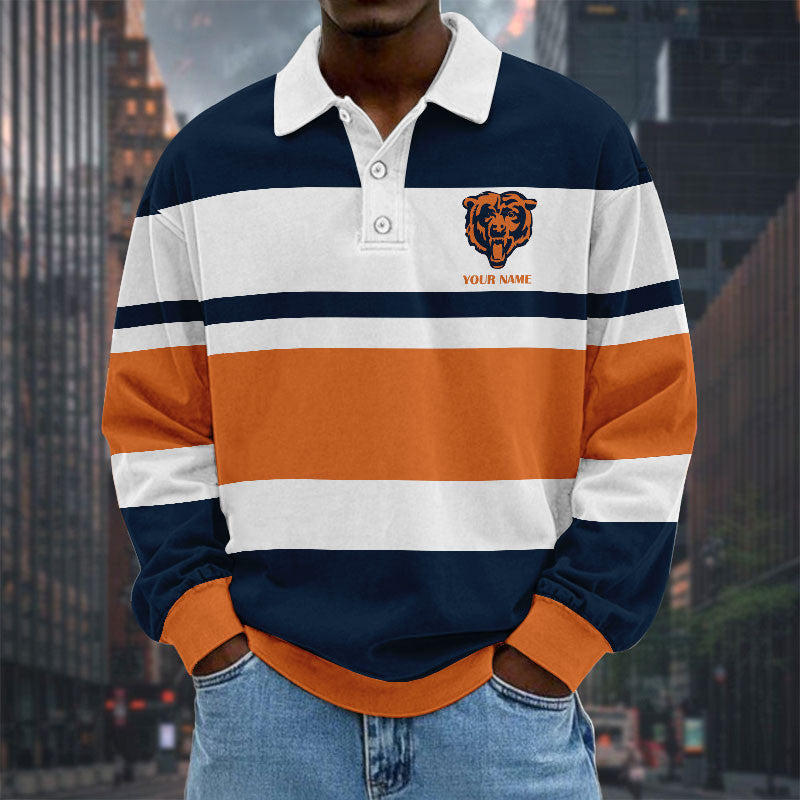 NFL Special Style Men Long Sleeves Polo Shirt Custom Name Gift For Fan 06