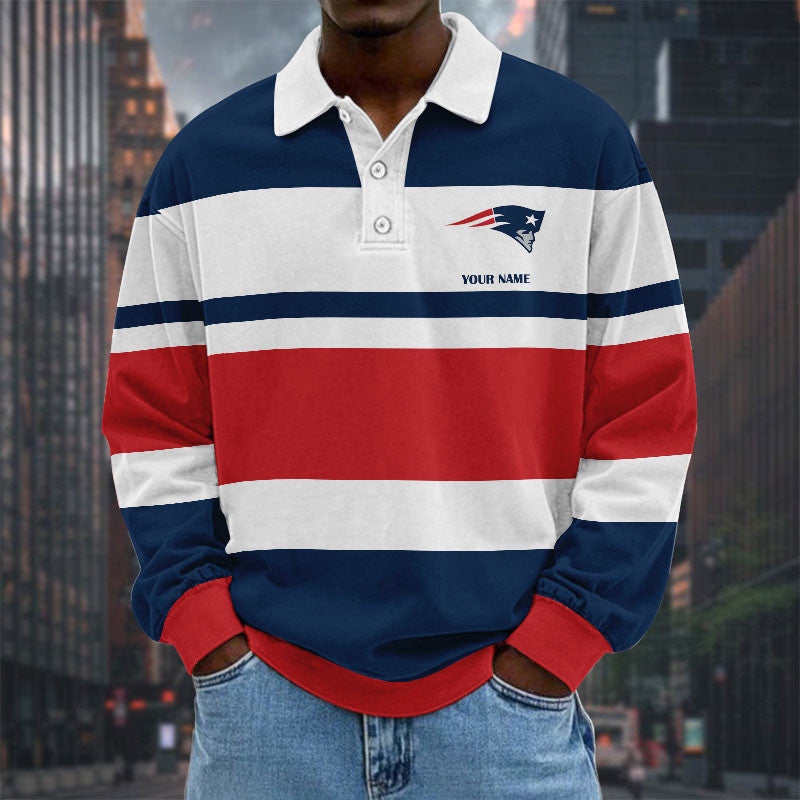 NFL Special Style Men Long Sleeves Polo Shirt Custom Name Gift For Fan 22