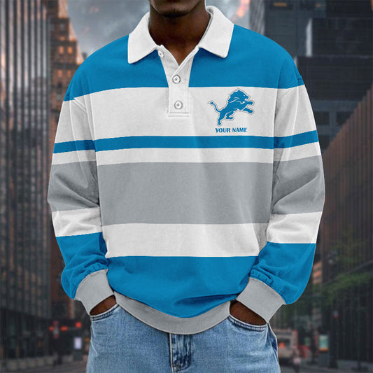 NFL Special Style Men Long Sleeves Polo Shirt Custom Name Gift For Fan 12