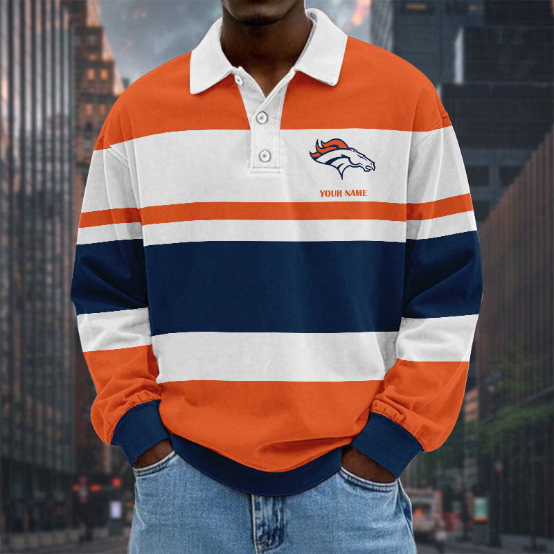 NFL Special Style Men Long Sleeves Polo Shirt Custom Name Gift For Fan 11