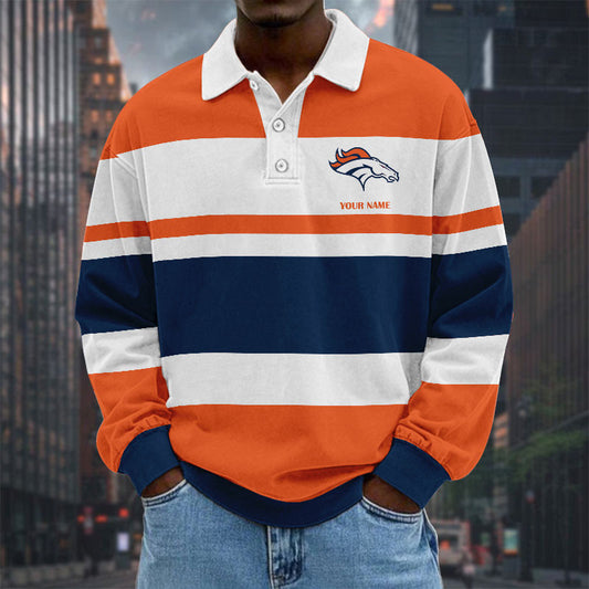 NFL Special Style Men Long Sleeves Polo Shirt Custom Name Gift For Fan 11