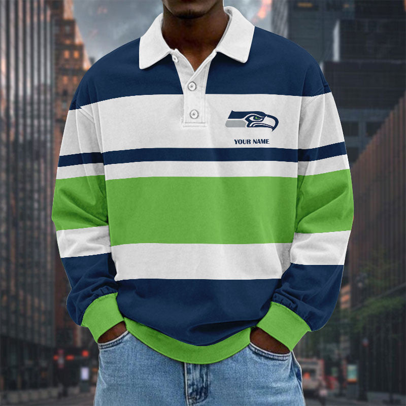 NFL Special Style Men Long Sleeves Polo Shirt Custom Name Gift For Fan 29