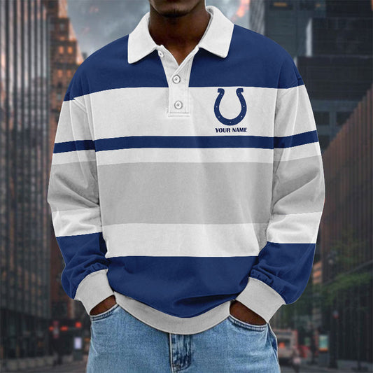 NFL Special Style Men Long Sleeves Polo Shirt Custom Name Gift For Fan 15