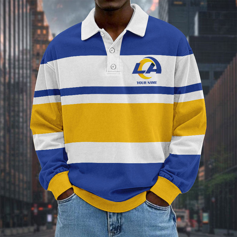 NFL Special Style Men Long Sleeves Polo Shirt Custom Name Gift For Fan 20