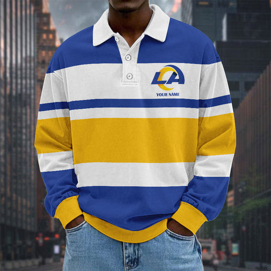 NFL Special Style Men Long Sleeves Polo Shirt Custom Name Gift For Fan 20