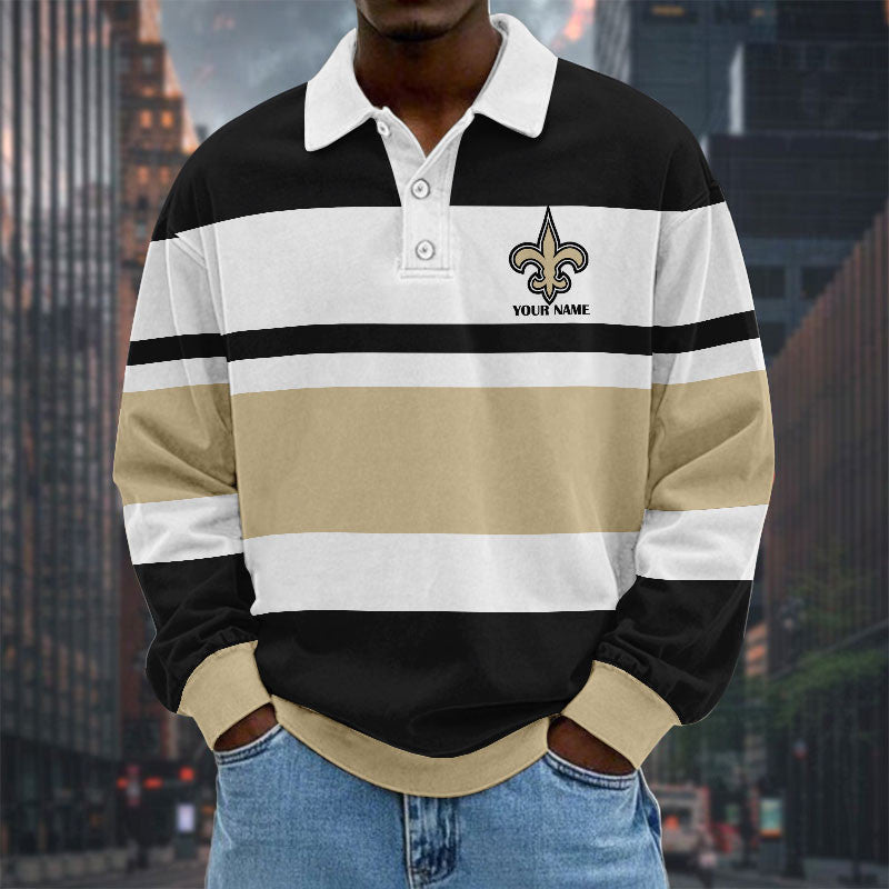 NFL Special Style Men Long Sleeves Polo Shirt Custom Name Gift For Fan 24