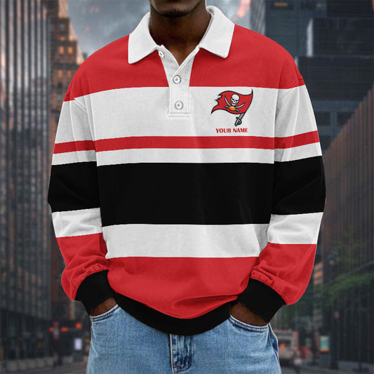NFL Special Style Men Long Sleeves Polo Shirt Custom Name Gift For Fan 30