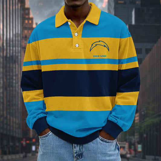 NFL Special Style Men Long Sleeves Polo Shirt Custom Name Gift For Fan 19
