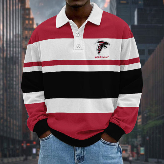 NFL Special Style Men Long Sleeves Polo Shirt Custom Name Gift For Fan 02