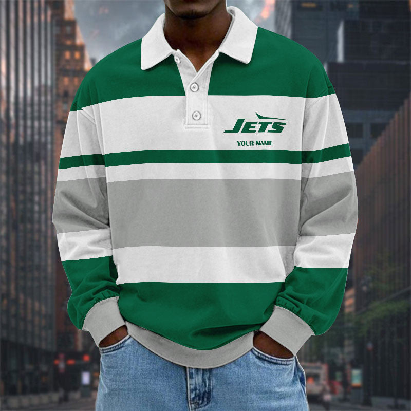 NFL Special Style Men Long Sleeves Polo Shirt Custom Name Gift For Fan 26