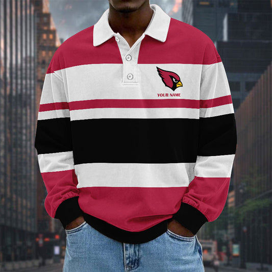 NFL Special Style Men Long Sleeves Polo Shirt Custom Name Gift For Fan 01