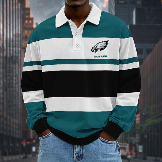 NFL Special Style Men Long Sleeves Polo Shirt Custom Name Gift For Fan 27