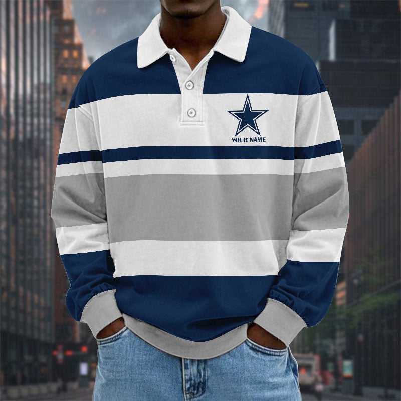 NFL Special Style Men Long Sleeves Polo Shirt Custom Name Gift For Fan 10