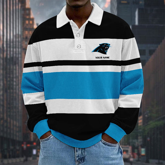 NFL Special Style Men Long Sleeves Polo Shirt Custom Name Gift For Fan 05