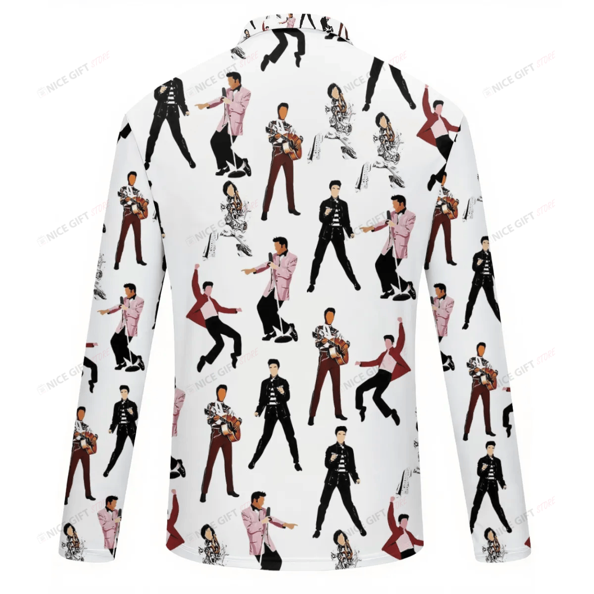 Elvis Presley Women's Quarter Zip Sport Shirt With Long Sleeve Nicegift WQZS-M4F8D2