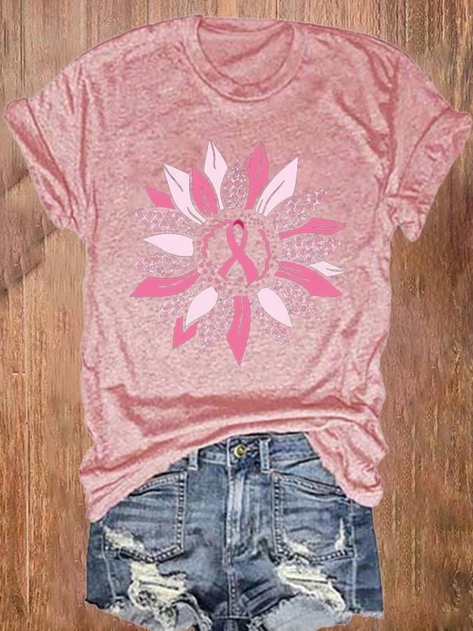Women's Breast Cancer Awareness Crewneck T-Shirt