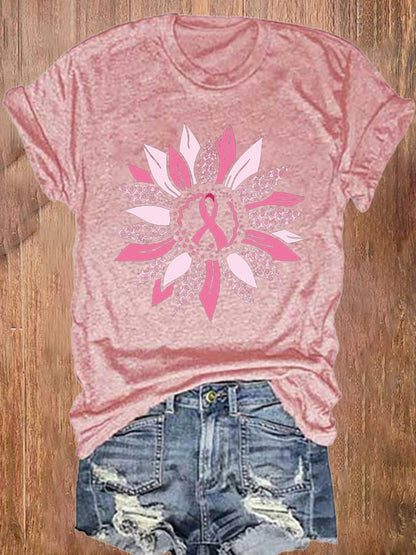 Women's Breast Cancer Awareness Crewneck T-Shirt