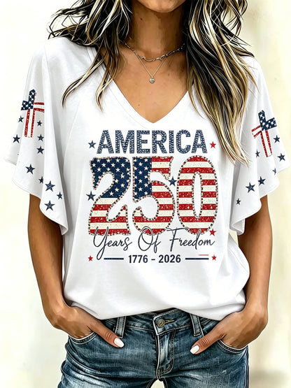 Women's USA 250th Anniversary Casual Printed Top