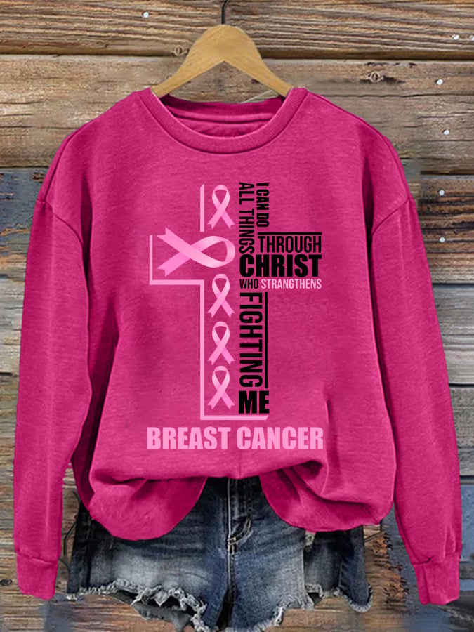 Breast Cancer Women's Printed Long Sleeve Sweatshirt