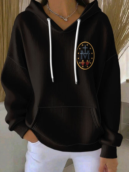Women's Casual Faith Print Hooded Sweatshirt