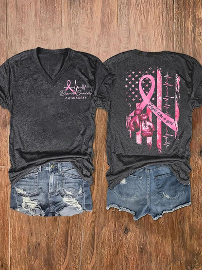 Women's Breast Cancer Awareness Casual Short Sleeve T-Shirt
