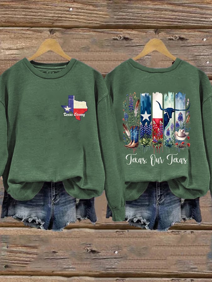 🙏💔Join us in praying for Texas.🙏Retro Texas Strong Texas Our Texas Print Sweatshirt